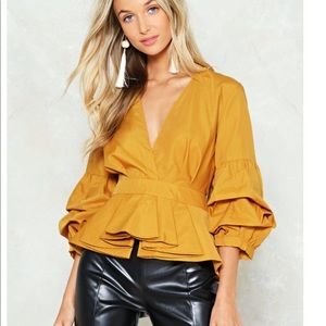 Nasty Gal Mustard Yellow Top